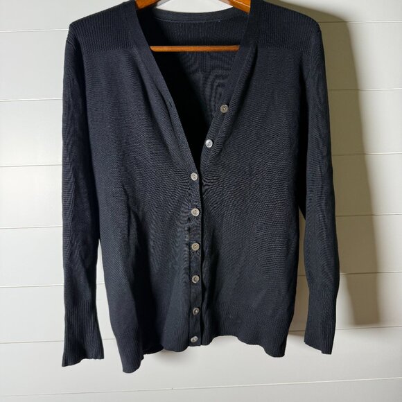 Maria Di Ripabianca Cardigan Short Sleeve- Twin Sweater Set Black Sz 8 - Picture 1 of 14